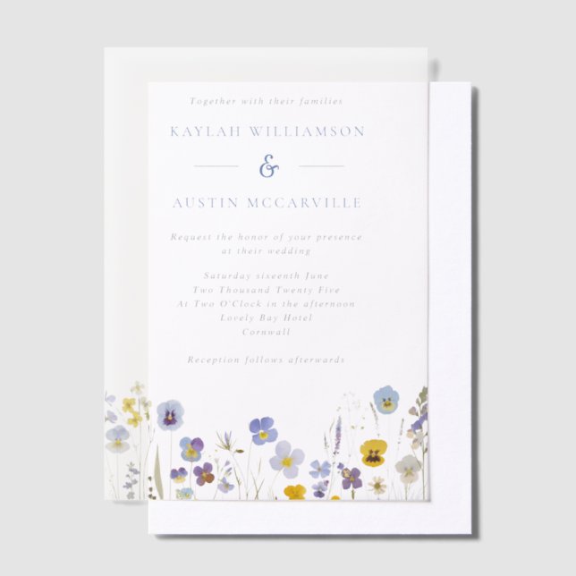 Blaue und gelbe Wildblumen Hochzeit (Versetzt)