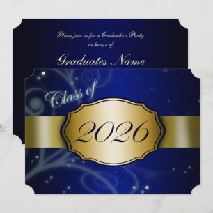 Blaue und Goldene Abschlussfeier 2026 Einladung