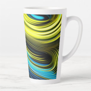 Blaue und goldene abstrakte Seiden- und Satinrolle Milchtasse