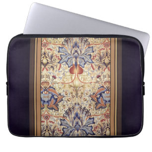 Blaue und goldene Blumen Laptopschutzhülle