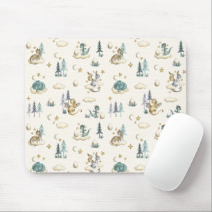 Blaue und goldene Drachen-Mauspad Mousepad
