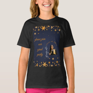 blaue und goldene elegante Einladung T-Shirt