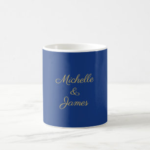 Blaue und goldene Farben Professionell Trendig Mod Kaffeetasse