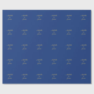 Blaue und goldene Farben Professionell trendy mode Geschenkpapier