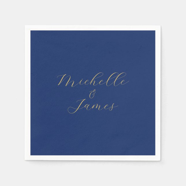 Blaue und goldene Farben Professionelles modernes  Serviette (Vorderseite)