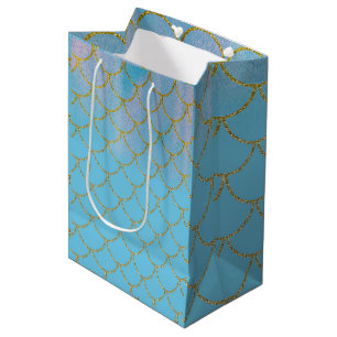 Blaue und goldene Irisierende Schimmer-Meerjungfra Mittlere Geschenktüte