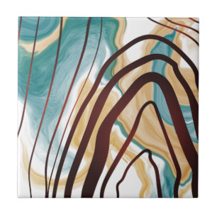 Blaue und goldene Marmor-Holzmaserung-Abstraktion Fliese