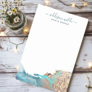 Blaue und goldene moderne Kunst Flüssige Wasserfar Post-it Klebezettel