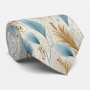 Blaue und goldene Pampas Krawatte