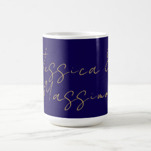 Blaue und goldene professionelle trendige minimali kaffeetasse