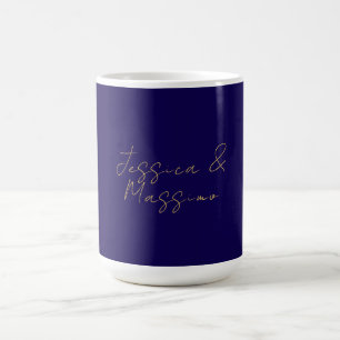 Blaue und goldene professionelle trendige minimali kaffeetasse