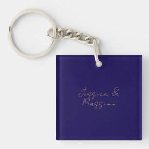 Blaue und goldene professionelle, trendy minimalis schlüsselanhänger