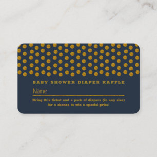 Blaue und goldene Punkte, Windel-Raffa-Ticket Begleitkarte