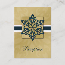 Blaue und goldene Schneeflocken Winterhochzeit
