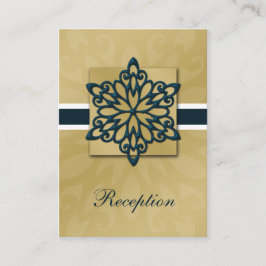 Blaue und goldene Schneeflocken Winterhochzeit Begleitkarte