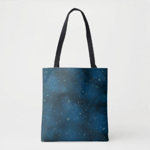 Blaue und goldene Sternennacht  Tasche