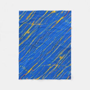 Blaue und goldene Streifen Fleecedecke