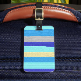 Blaue und goldene Streifen Gepäckanhänger