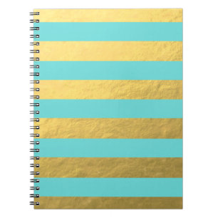 Blaue und goldene Streifen Notizblock