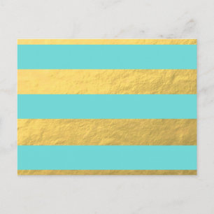 Blaue und goldene Streifen Postkarte