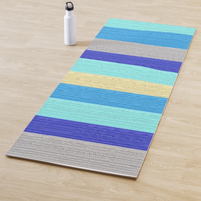 Blaue und goldene Streifen Yogamatte (Beispiel)