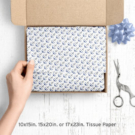 Blaue und goldene ⚓ Wasserfarben-Muster für Ankerz Seidenpapier