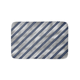 Blaue und graue glänzende Streifen Badematte