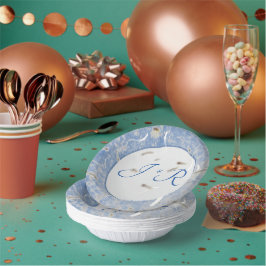 Blaue und graue Marmorplatte Pappteller