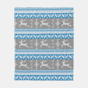 Blaue und graue norwegische alpine fleecedecke
