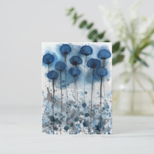 Blaue und graue Pflaumen, Blumengarten Postkarte