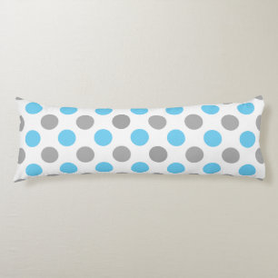 Blaue und graue Polka-Punktmuster Seitenschläferkissen
