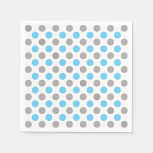 Blaue und graue Polka-Punktmuster Serviette