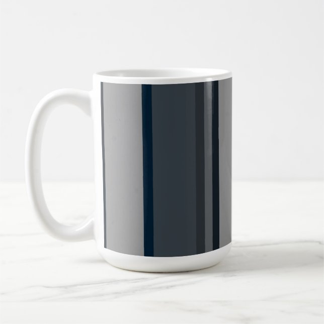 Blaue und graue Streifen Kaffeetasse (Links)
