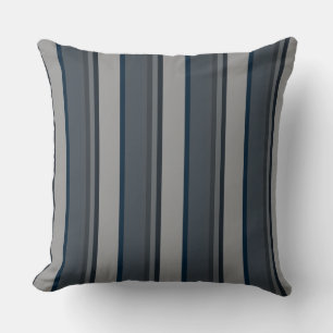 Blaue und graue Streifen Kissen