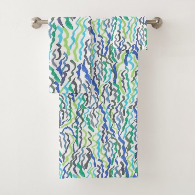 Blaue und grüne Algen Badhandtuch Set (Insitu)