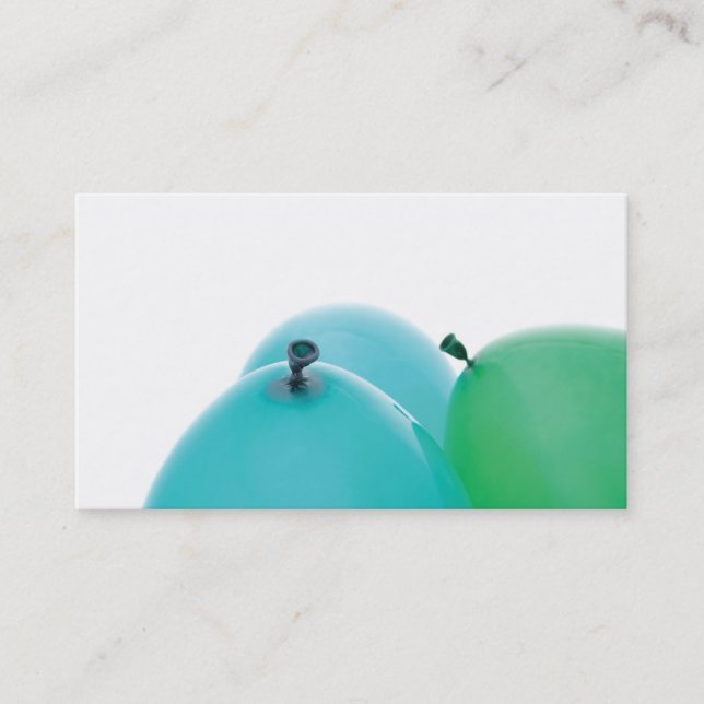 blaue und grüne Ballon-Visitenkarte Visitenkarte (Vorderseite)