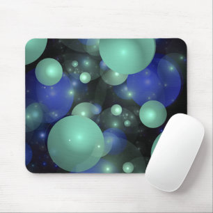 Blaue und grüne Blasen Mousepad