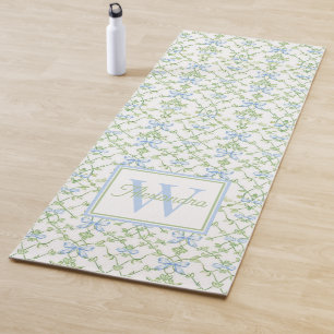Blaue und grüne Bögen und Reben Gitter Yogamatte