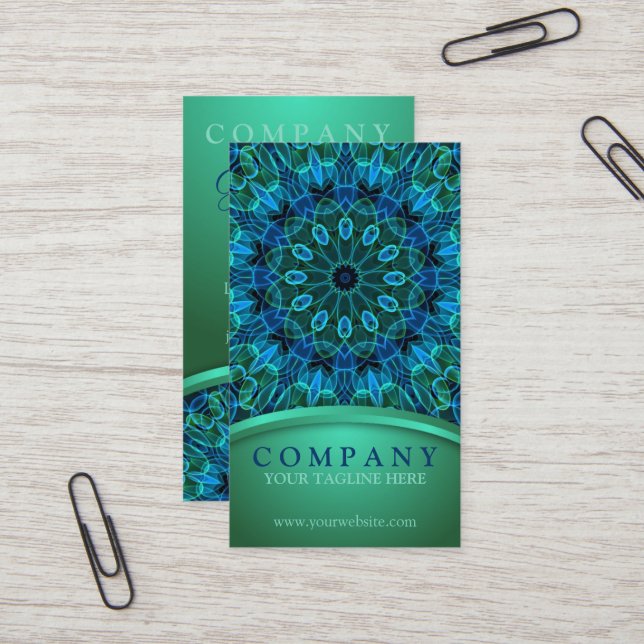 Blaue und grüne Edelsteine Visitenkarte (Vorderseite/Rückseite Beispiel)