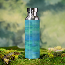 Blaue und grüne Erdtöne Trinkflasche