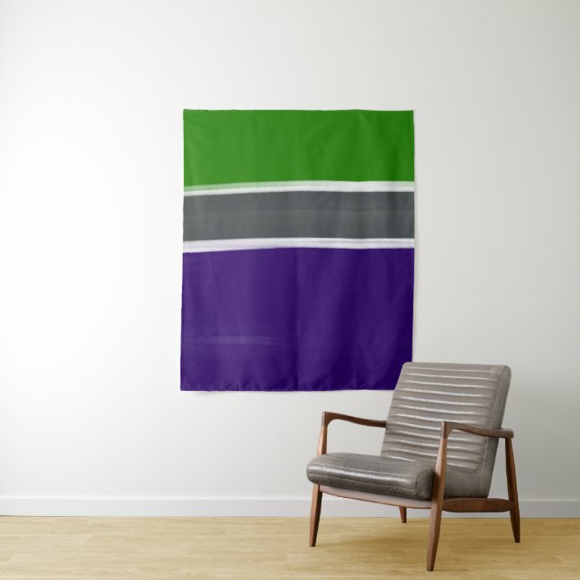 Blaue und grüne Farbblöcke Wandteppich (Beispiel)