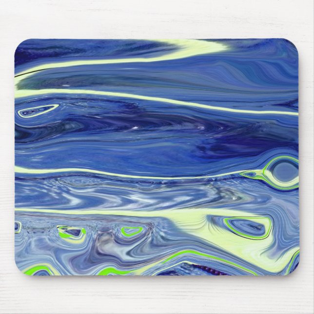 Blaue und grüne Flüssigkeit Abstract Mousepad (Vorne)