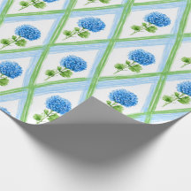 Blaue und grüne Grandmillenial Hydrangea Ditsy
