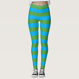 Blaue und grüne horizontale Streifen Leggings