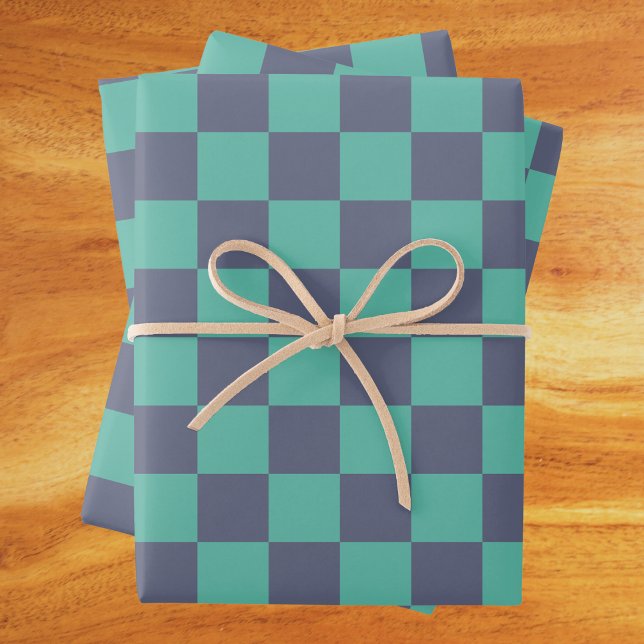 Blaue und grüne Karton Geschenkpapier Set (Von Creator hochgeladen)