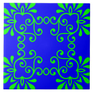 Blaue und grüne Keramikfliese