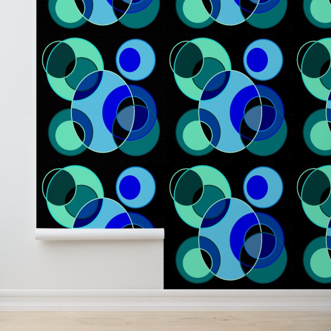 Blaue und grüne Kreise Tapete (Anwendung)
