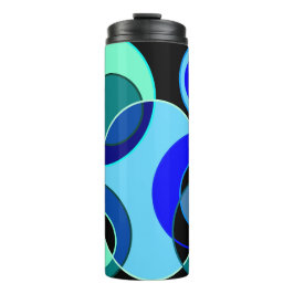 Blaue und grüne Kreise Thermosbecher