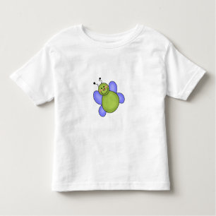 Blaue und grüne lächelnde Wanze Kleinkind T-shirt