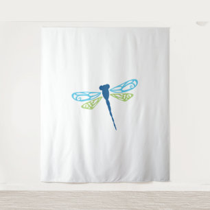 Blaue und grüne Libelle Wandteppich